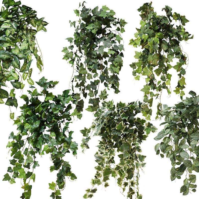 欧式仿真壁挂常春藤爬山虎网纹叶室内墙面顶洞管道遮挡装饰绿植物