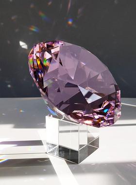 10cm水晶玻璃大钻石摆件现代简约客厅桌面装饰宝石Glass diamonds