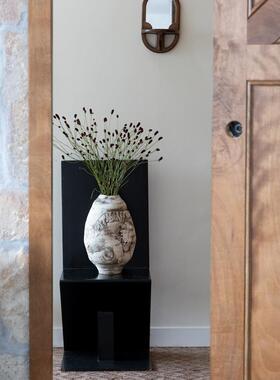 若奈家Dk陶器作家手绘胚胎“神”浮雕粘土花瓶Wabi-Sabi Wabi-Sab