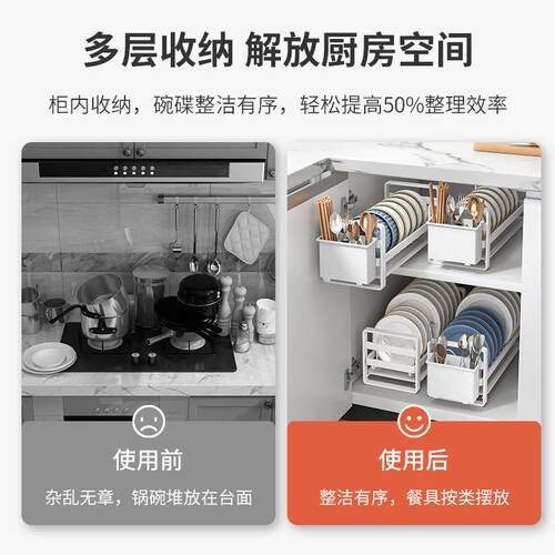厨碗房置水物架多功能台面碗碟盘沥架碗架橱柜内置碗纳筷盘子W182
