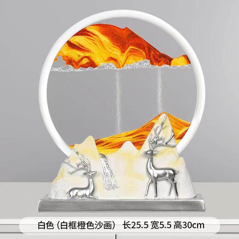 现代桌画面创意3D沙漏流沙饰摆件玄关房客EXZ厅办公室店铺茶室书