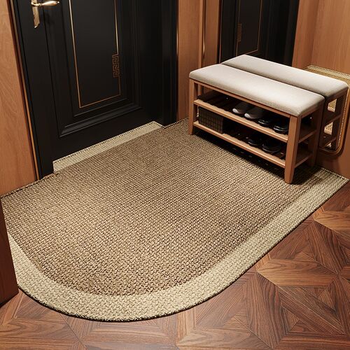 圆角中古风地垫入户门进门地毯门口家用门垫防滑客T厅高级玄关脚