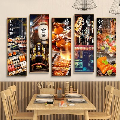 日式墙面装饰和风挂画烧鸟居酒屋装饰画餐馆背景墙壁画烤肉寿司店