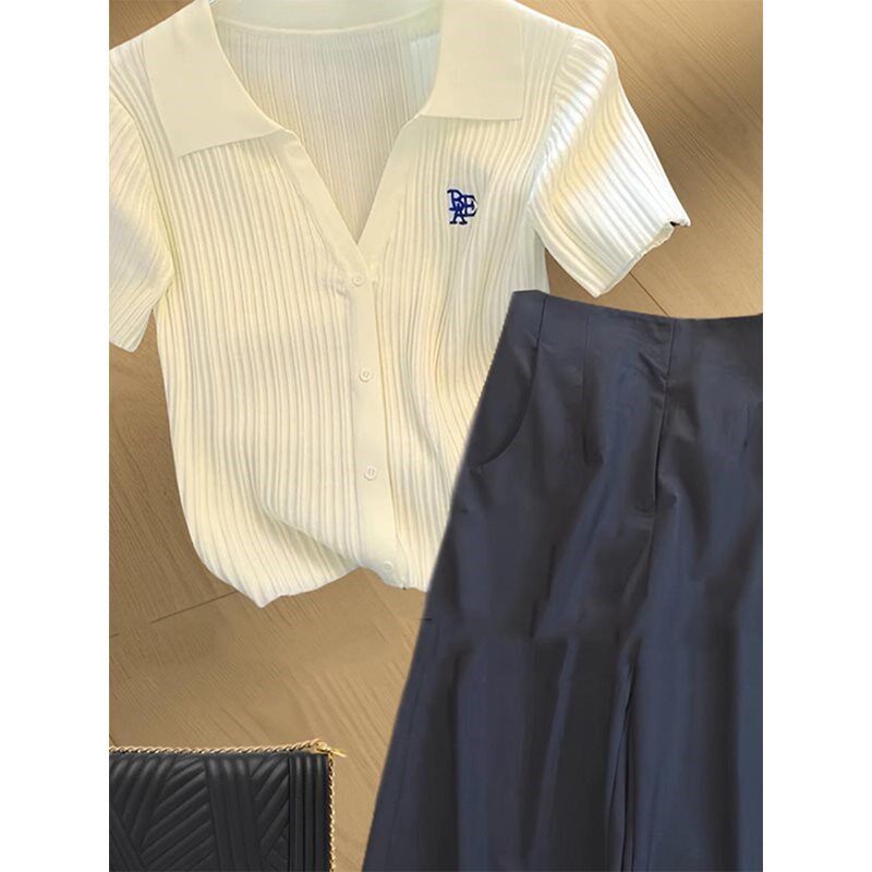 夏装搭配一整套减龄气质显高时尚小个子休闲阔腿裤两件套装女夏季