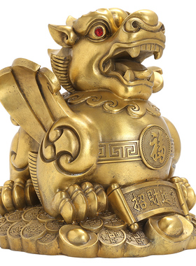 全铜貔貅摆件一对客厅店铺家居办公桌招财装饰皮丘貔恘开业工艺品