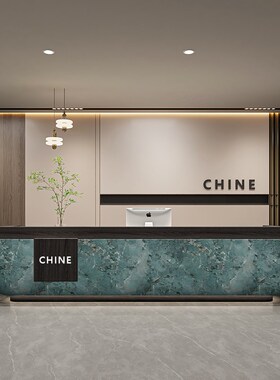 定制公司前台接待台2025年新款现D代简约高级感酒店大厅收银台吧