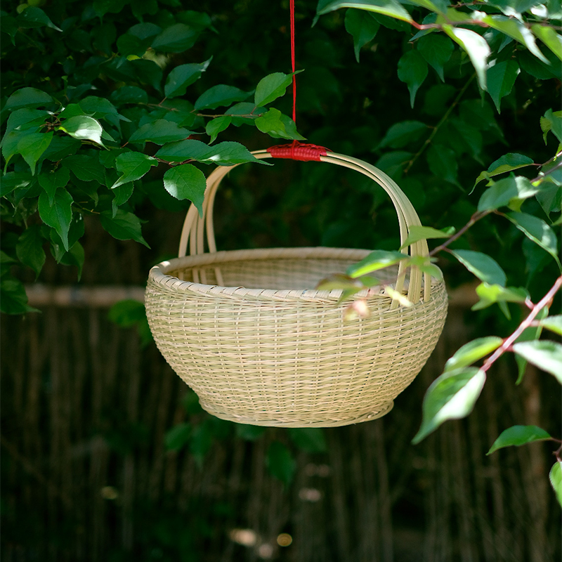 纯手工竹编买菜篮子竹编框购物篮水果篮竹篓手提篮竹篮子环保菜篮