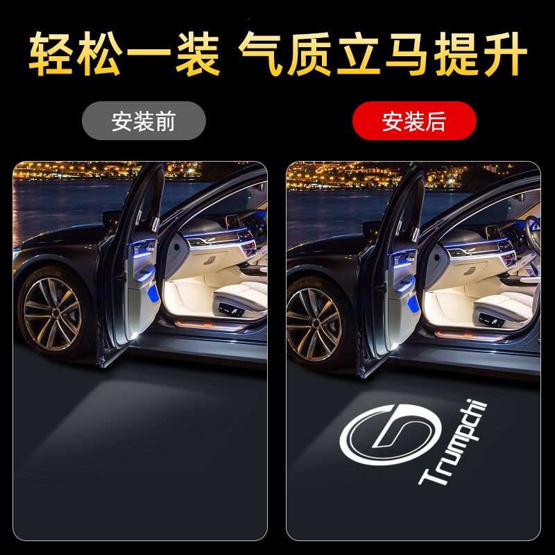 适用于广汽传祺迎宾灯gs3/7/8 ge3传祺GA5/6/8改装车门m8投影氛围