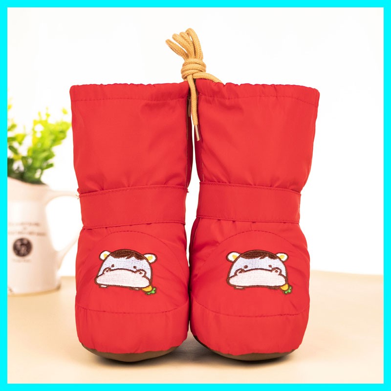 秋冬季婴儿高帮棉鞋0-1岁t6-12个月宝宝软底加绒加厚保暖不掉鞋子