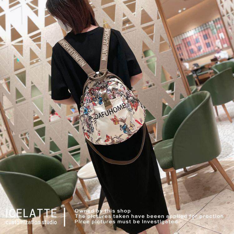 轻便外出旅游时尚2025新款双肩包女帆布旅行休闲牛津布女士背新款