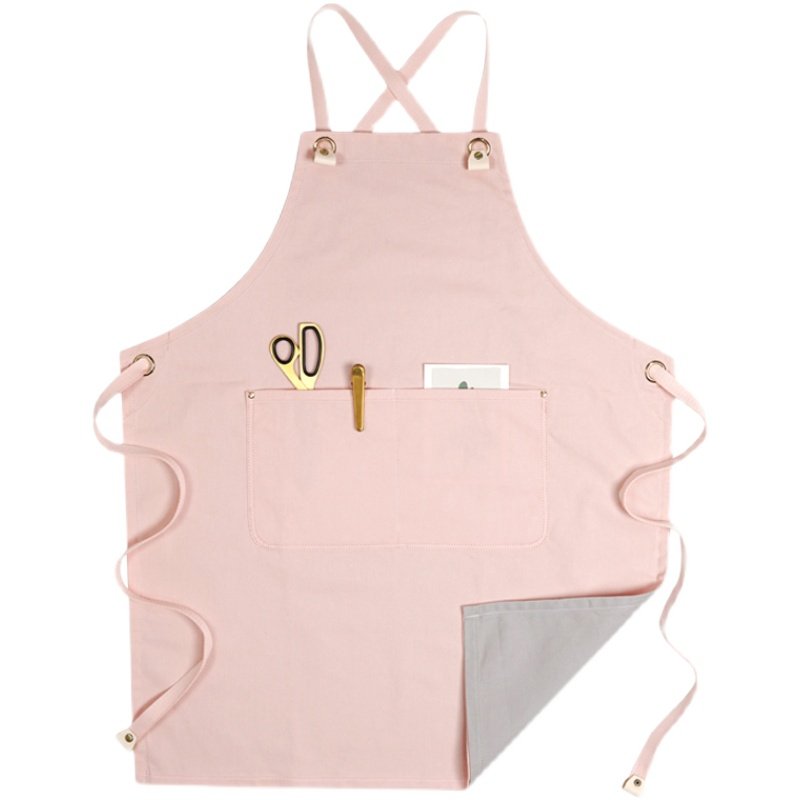 围裙定制logo园艺花艺咖啡师西餐厅宠物店时尚双面撞色工作服