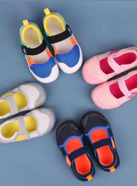 2021春秋款幼儿园室内鞋儿童透C气开口鞋男女孩宝宝防滑软底入园