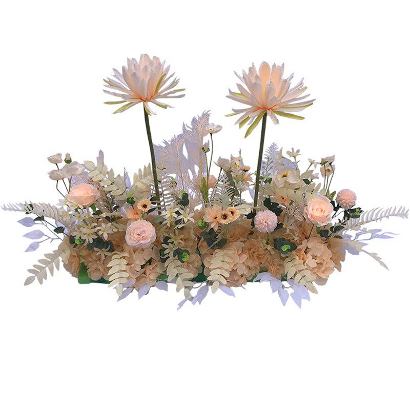 新款婚庆路引花婚礼舞台现场布置t台迎宾婚礼堂装饰花材成品花排