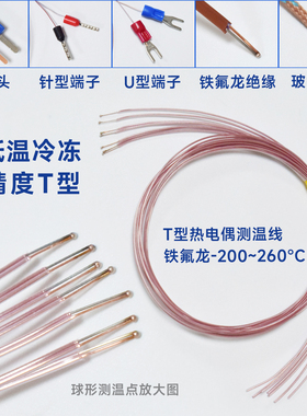 T型热电偶测温线极低温冷冻冰箱TT/GG-T-30/36/24-SLE插头/针端子