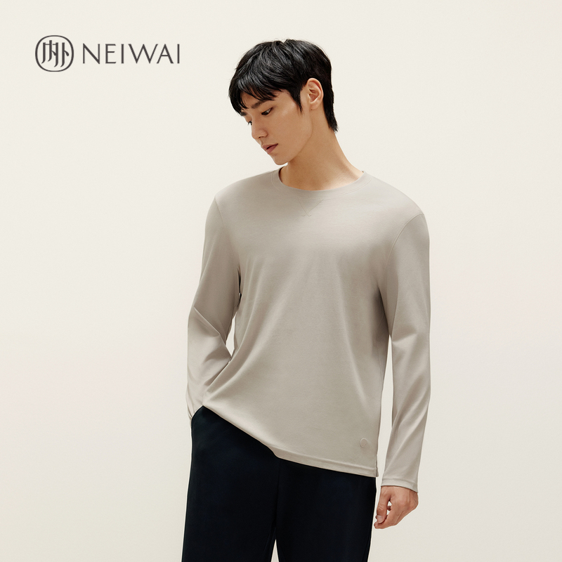 内外男士棉质长袖恤长绒棉舒弹休闲家居服NEIWAI222ML3304