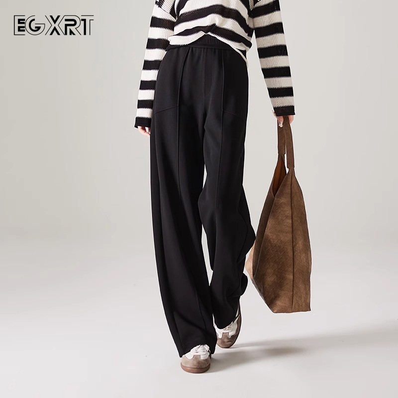 运动裤女2025年春秋新款宽松简约显瘦百搭直筒卫裤舒适弹力阔腿裤