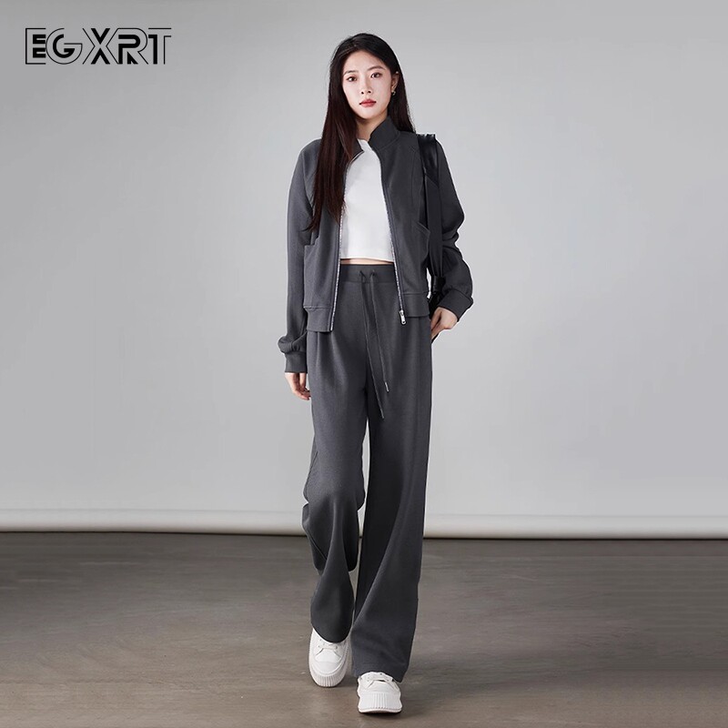 休闲运动套装女2025春秋季新款时尚洋气减龄显瘦阔腿裤卫衣两件套