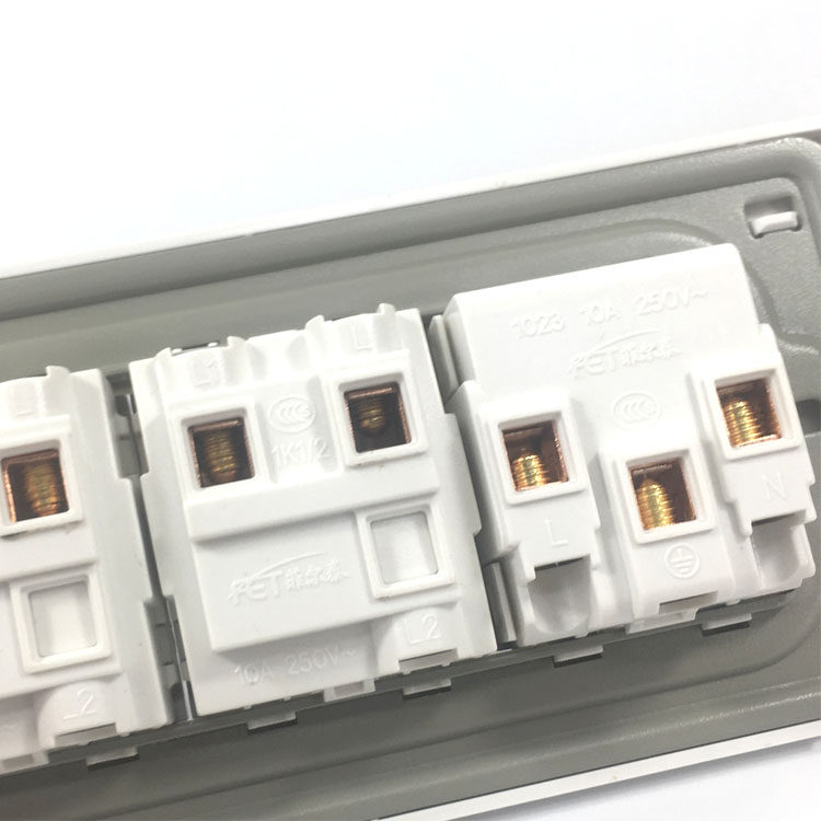 118型1开单控十孔插座家用墙壁暗装插板三位10A双开关5孔155*75*1