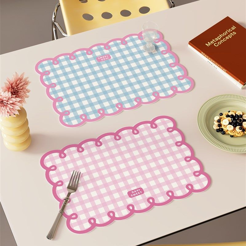 覆古格纹奶油风餐垫免洗防水防油热垫厨房碗筷台面杯垫皮革餐桌垫,居家布艺,餐垫,淘宝优惠券,粉丝福利购,淘宝优惠卷