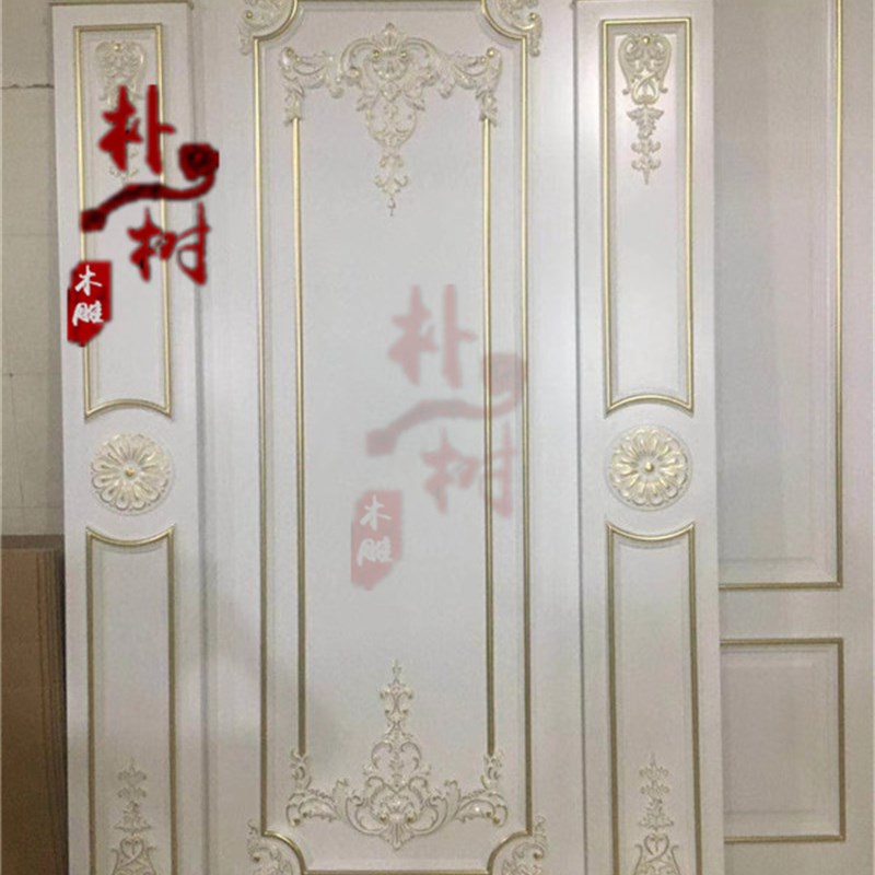东阳木雕 实木贴花角花 欧式背景墙 法式柜门 婚礼护墙板门雕花片