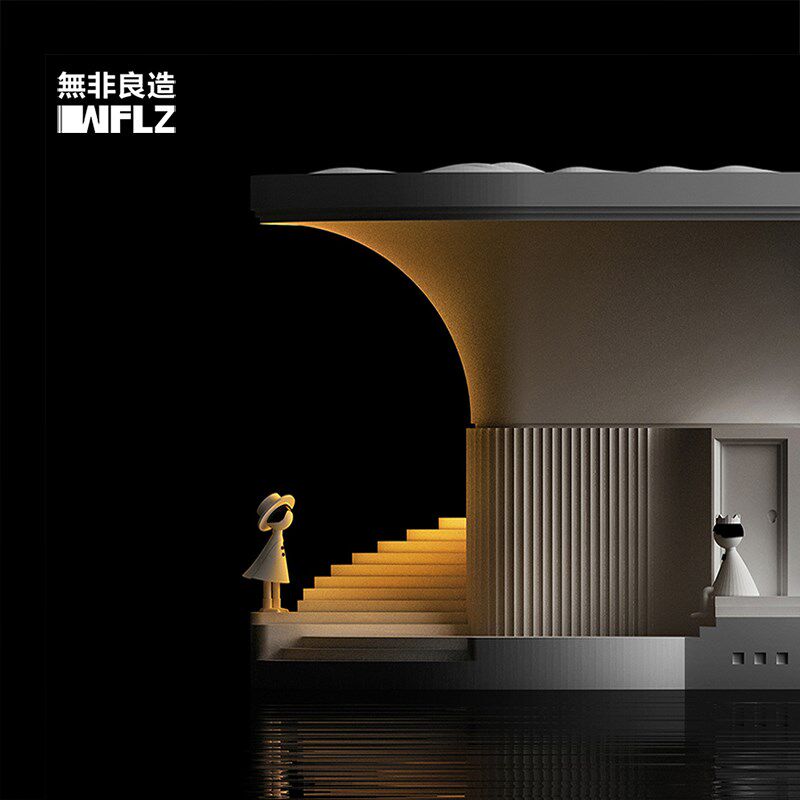 無非良造/荧光海岸水泥小夜灯创意台灯摆件设计师礼物床头氛围灯