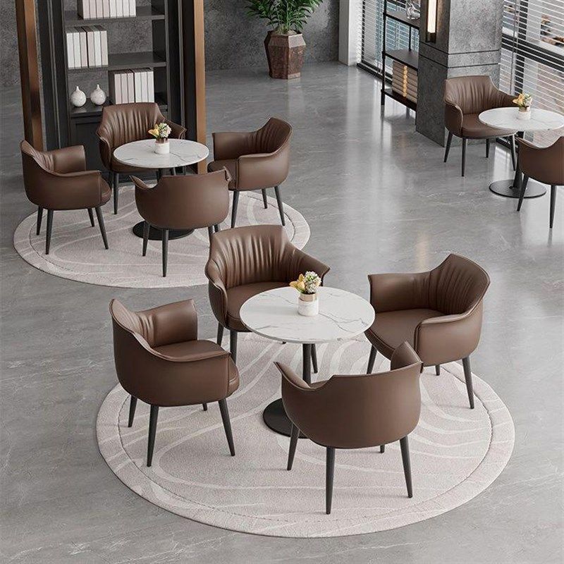轻奢咖啡厅休息区会客椅子喝茶洽谈桌椅组合美容院接待圆桌餐椅子,住宅家具,岩板餐桌,淘宝优惠券,粉丝福利购,淘宝优惠卷