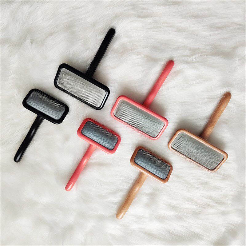 20年供宠物美容学校用针梳高档PE猫咪狗狗开结梳原木色榉木拉毛梳