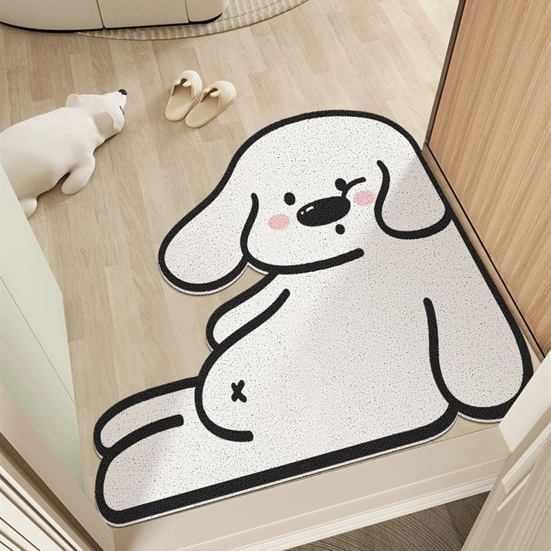 创意狗狗地垫入户门垫进门大门口家用丝圈地毯可蹭土防滑耐脏除尘