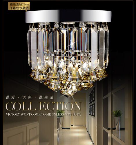 简约金色走廊灯玄关灯阳台灯过道灯led欧式水晶吸顶灯入户灯小灯