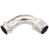 304不锈钢双卡压式 外丝弯头90度外螺纹卡压等径接头薄壁水管配件