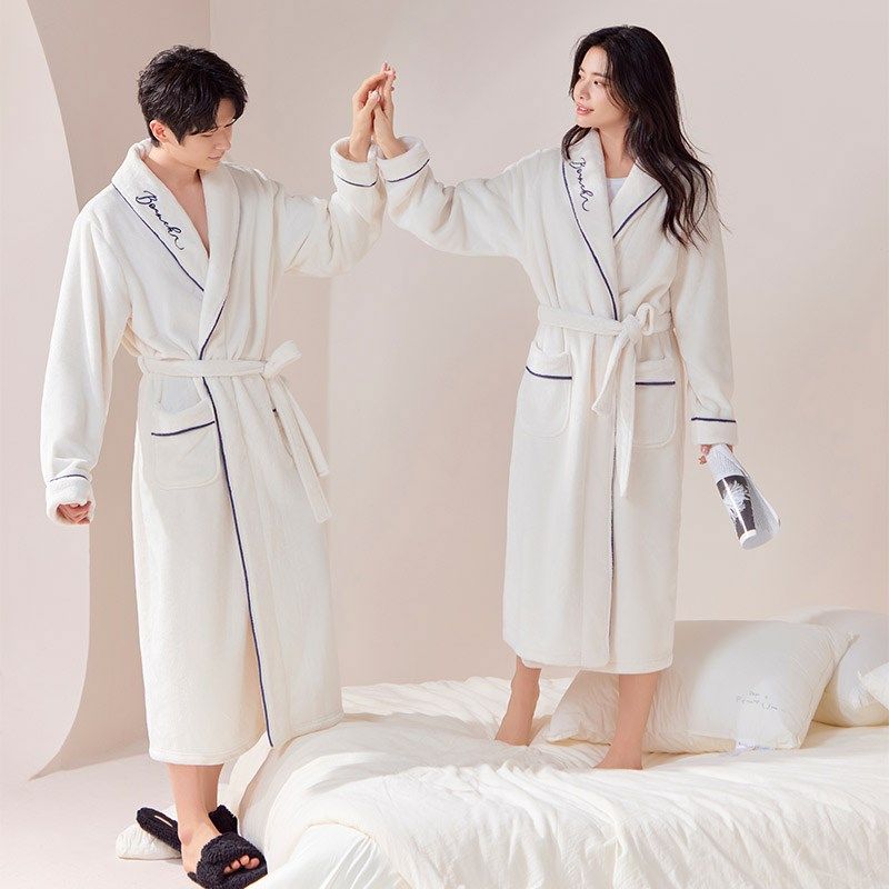 浴袍2024新款珊瑚绒睡袍女秋冬季加绒加厚法兰绒男士睡衣长款套装,女士内衣/男士内衣/家居服,睡袍/浴袍,淘宝优惠券,粉丝福利购,淘宝优惠卷