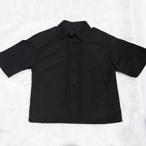 jk制服衬衫基础款短袖长袖女黑白色上衣夏秋季dk百搭格裙学生衬衣