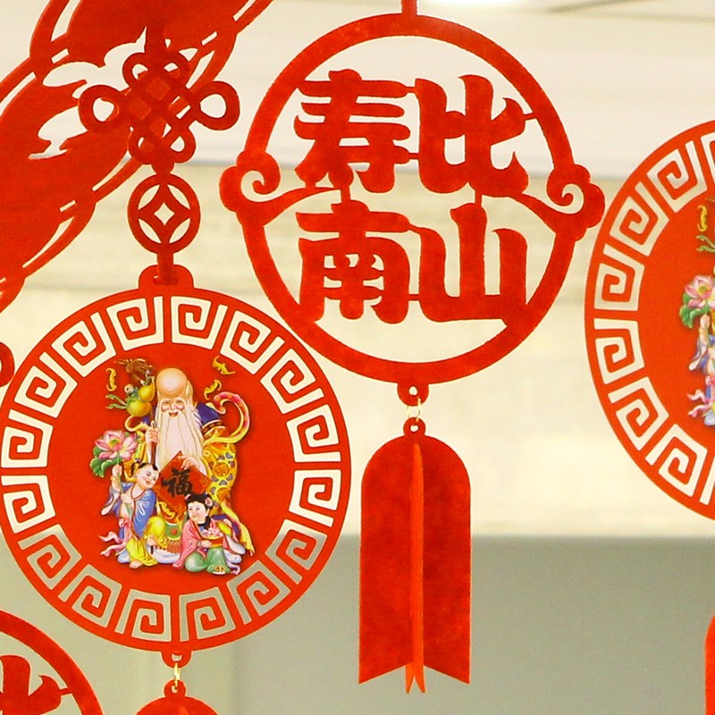 70老人生日长辈过大寿80岁祝寿宴寿字福字拉花挂饰挂件场景装饰用