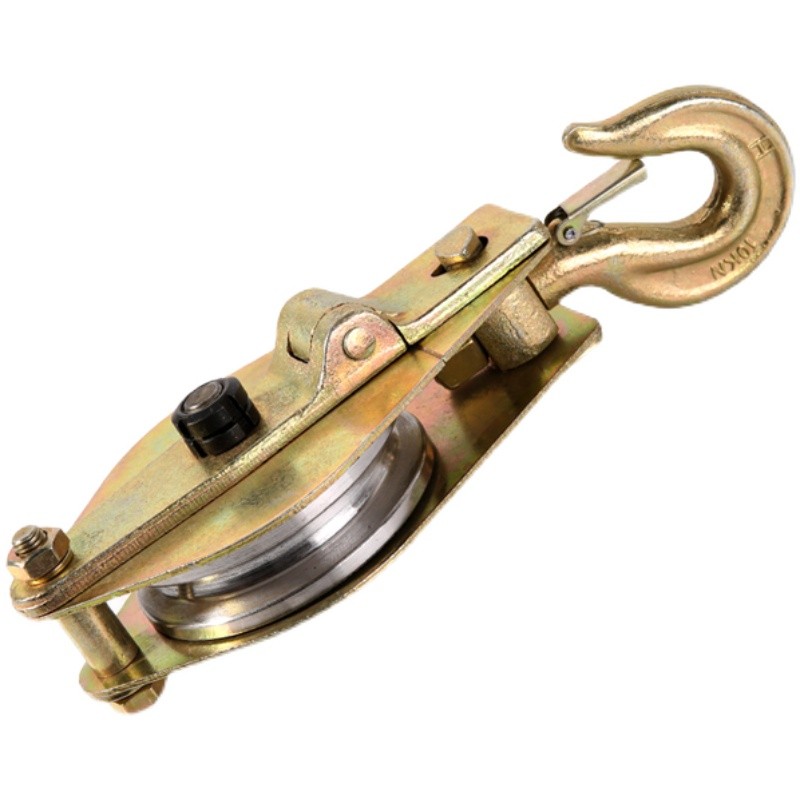 起重滑轮吊钩钢丝绳起重升降吊装滑轮钩环轴承滑轮组单轮滑车加厚
