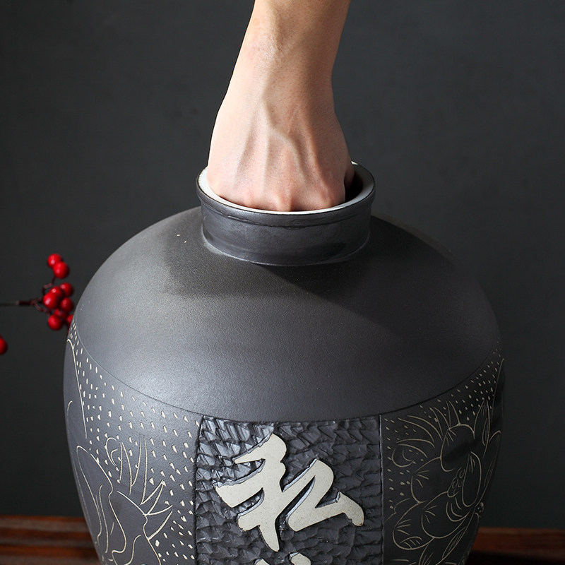 景德镇陶瓷泡酒坛子酿酒缸私藏10斤20斤50斤仿古酒瓶家用密封酒壶