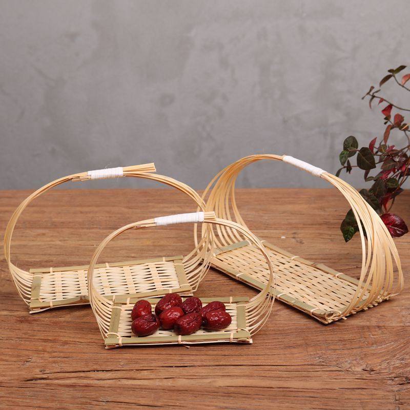 竹编簸箕竹筐收纳筐果篮果篓酒店餐饮工艺菜篮三教树架装饰品摆设,特色手工艺,竹编/竹雕,淘宝优惠券,粉丝福利购,淘宝优惠卷