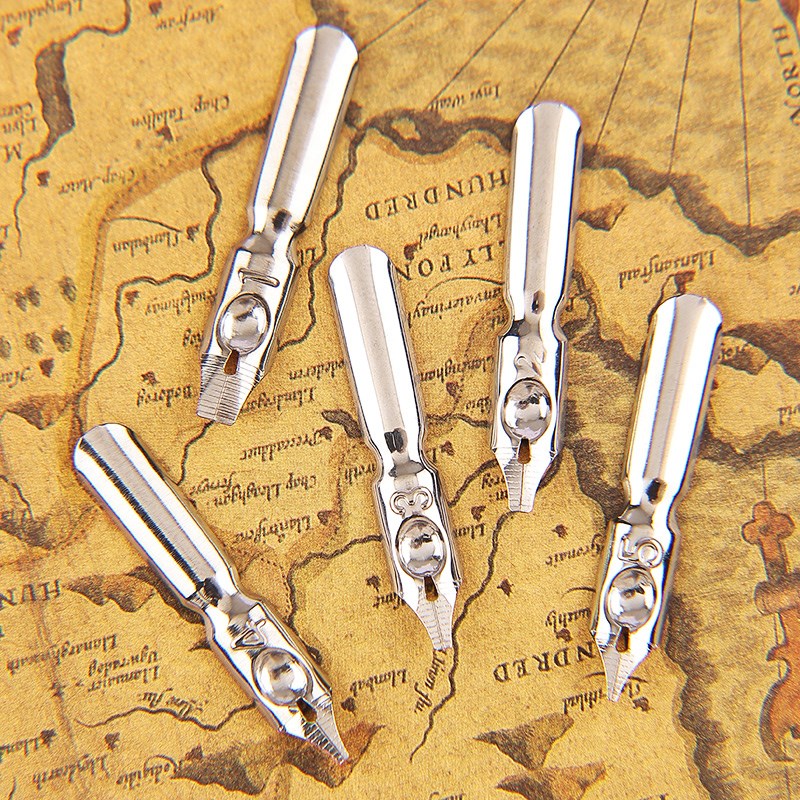 蘸水笔尖替换储墨夹片软性平行艺术字英文书法笔尖哨圆体花体字沾