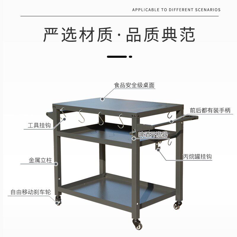 临亚置物架厨房可移动手推车微波烤箱免安装储物架落地带轮茶水架