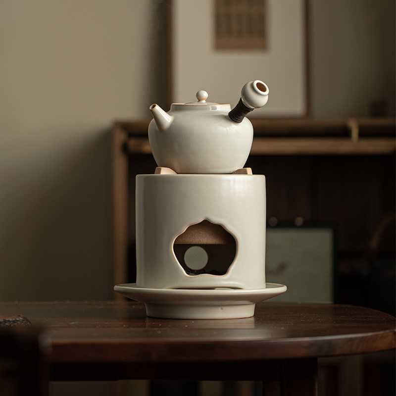 炭炉煮茶炉苏打釉煮茶壶烧水壶套装侧把壶暧茶温茶炉家用围炉煮茶