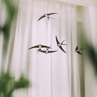 环创室内走廊手工平衡燕子挂饰幼儿园学校创意布置装饰diy挂件