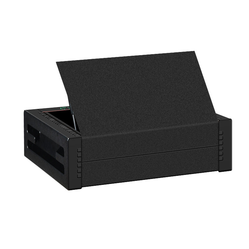 德凌保险柜 小型上翻式10CM高 隐藏式防盗保险箱家用抽屉车载上翻