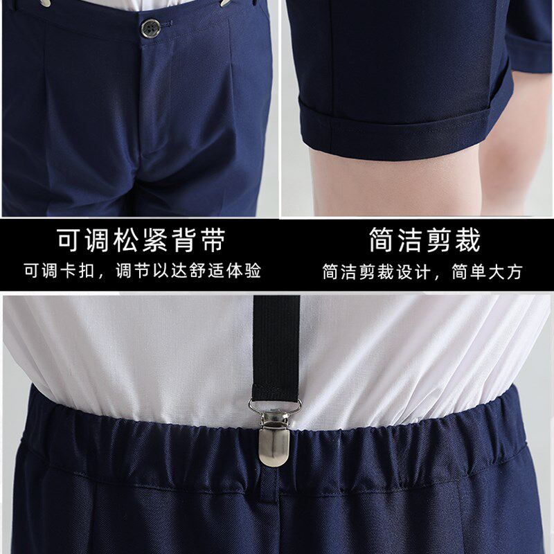 儿童礼服男童合唱演出西装主持人钢琴朗诵套装胖童婚礼短袖夏装
