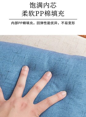 沙发客厅软抱枕靠背午休睡觉车上一对新款订制橙色内芯新中式方形