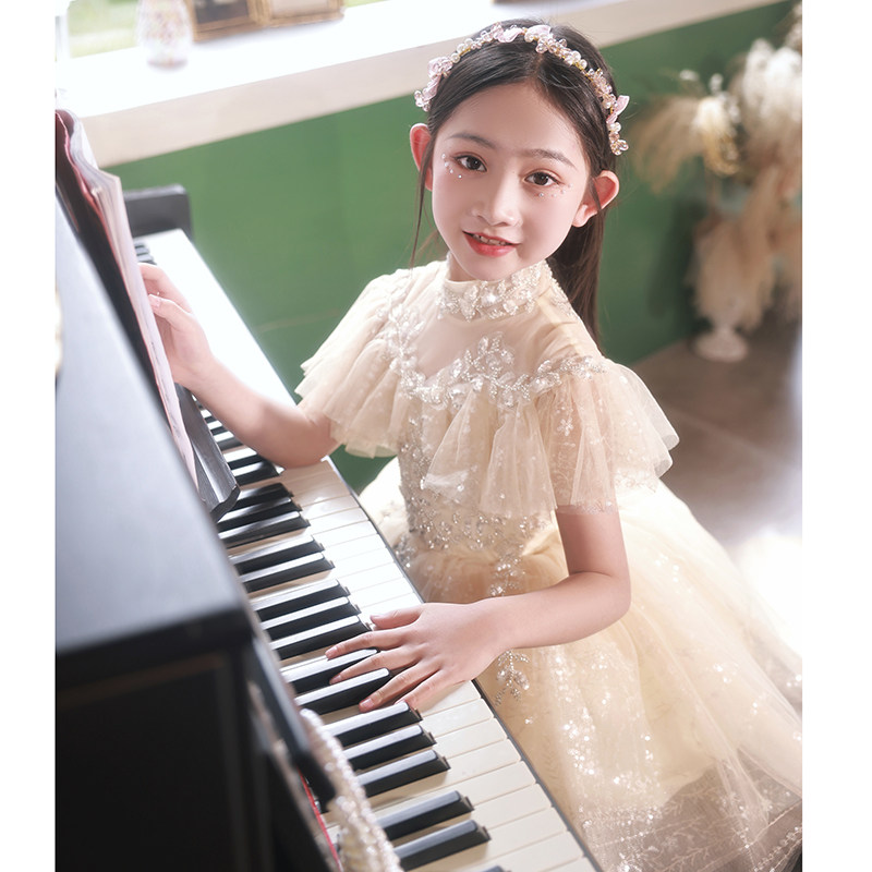 女童晚礼服儿童生日宴公主裙花童婚纱小孩主持人钢琴演奏高端夏季