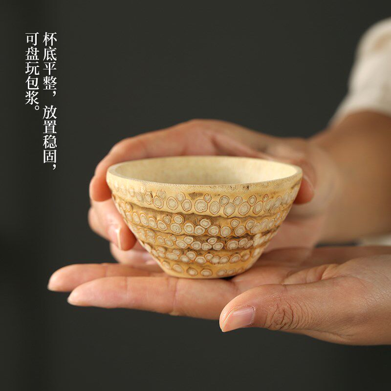 天然手工老竹根茶杯金竹根打磨水杯竹杯子竹雕竹筒竹制品茗杯茶具