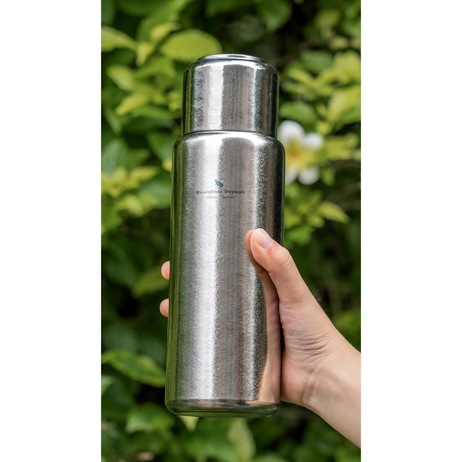 新品必唯纯钛户外保温杯高端露营水壶便携野营水杯泡茶杯子茶水分