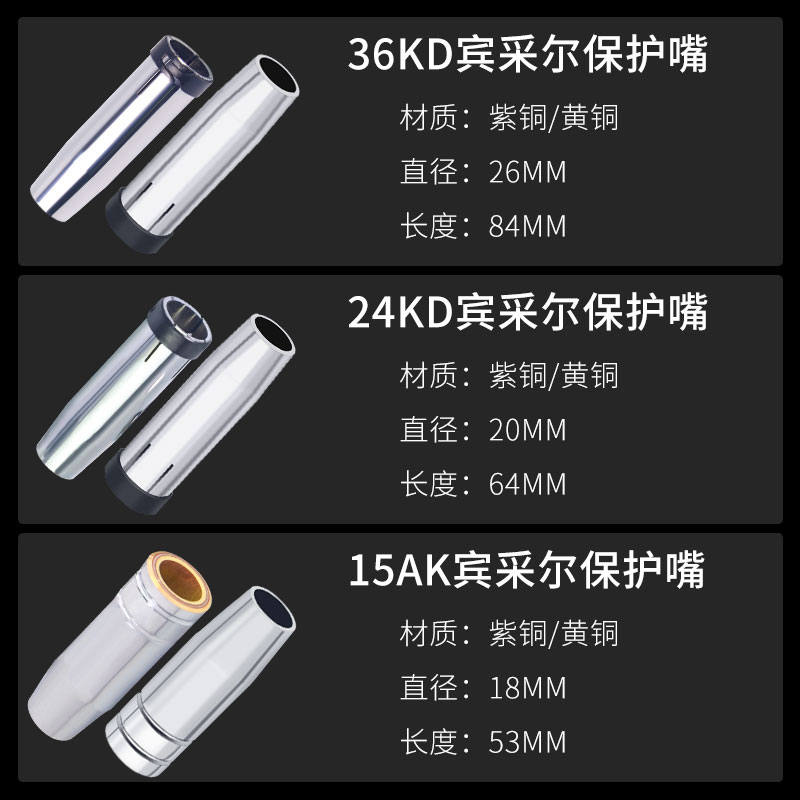 热销气保焊枪保护嘴保护套15AK/24KD/36KD无气二保焊机配件喷嘴保