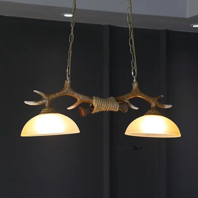 热销鹿角吊灯简约创意复古工业风酒吧餐厅客厅店铺民宿美式装饰树