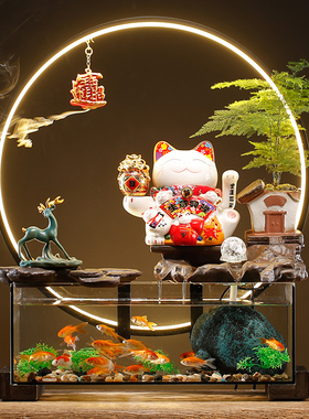 热销开业送礼物招财猫摆件自动招手前台入户客厅办公室循环流水装