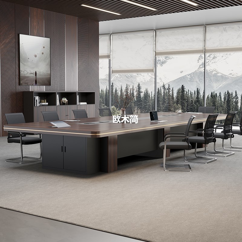 热销办公会议桌长桌简约现代大型员工培训桌长条桌会议室桌椅组合